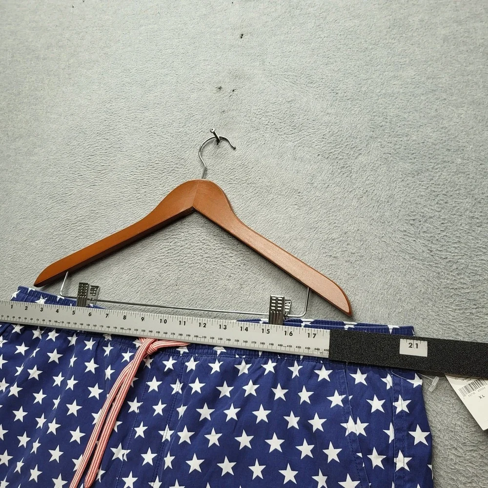GAP Men‎ Swimwear XL Blue Swim Trunks Striped American Flag Drawstring NWT